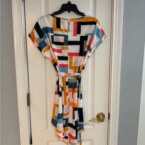 SHEIN Multicolor Abstract High Low Dress